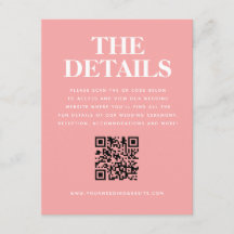 Detalles de código QR de boda naranja rosa moderno