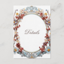 Tarjeta De Recepción Detalles de corona floral 3D