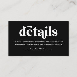 Tarjeta De Recepción Detalles de Disco Negro Sitio Web de Boda