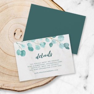 Tarjeta De Recepción Detalles de Eucalyptus y Mármol