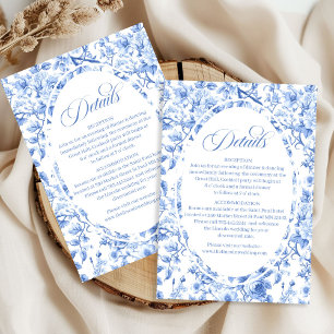 Tarjeta De Recepción Detalles de fin de semana de boda floral de toile 