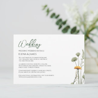 Tarjeta De Recepción Detalles de fin de semana Presupuesto de boda micr