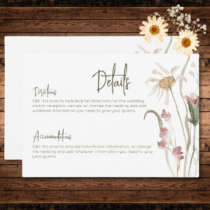 Tarjeta De Recepción Detalles de Flor Floral Moderna Boho Pastel