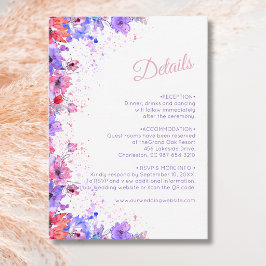 Tarjeta De Recepción Detalles de Flor Silvestre Pastel Romántica Floral