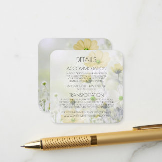 Tarjeta De Recepción Detalles de flores amarillas delicadas personaliza
