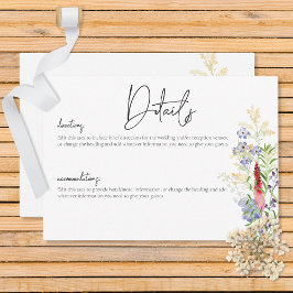 Tarjeta De Recepción Detalles de flores silvestres y girasoles de veran