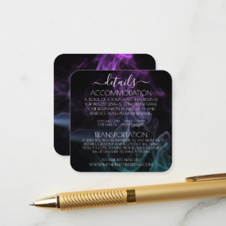 Tarjeta De Recepción Detalles de humo de color morado azulado personali