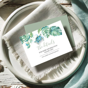 Tarjeta De Recepción Detalles de invitada de tortuga costera tropical I