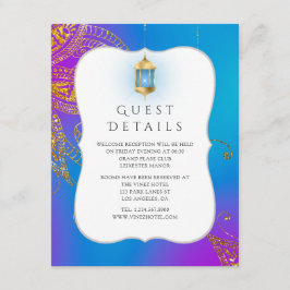 Tarjeta De Recepción Detalles de invitado de boda árabe de Bollywood co