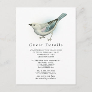 Tarjeta De Recepción Detalles de Invitado de Boda con Jaula de Pájaro V