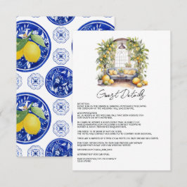 Tarjeta De Recepción Detalles de Invitado de Boda con Tema de Limón Med
