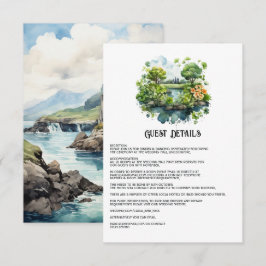 Tarjeta De Recepción Detalles de Invitado de Boda de Acuarela Irlanda