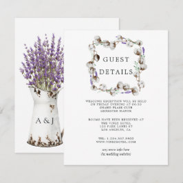 Tarjeta De Recepción Detalles de Invitado de Boda de Algodón Acolor de