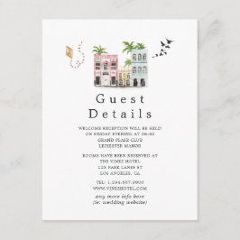 Tarjeta De Recepción Detalles de Invitado de Boda de Destino en Cuba co