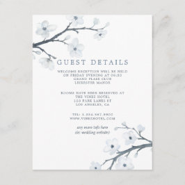 Tarjeta De Recepción Detalles de Invitado de Boda de Flor de Cerezo