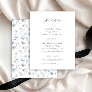 Tarjeta De Recepción Detalles de invitado de boda de jardín de flores s