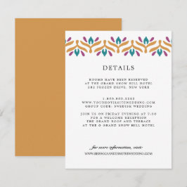 Tarjeta De Recepción Detalles de invitado de BODA de mostaza de arte fo