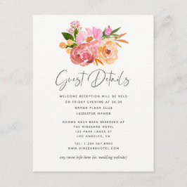 Tarjeta De Recepción Detalles de Invitado de Boda de Primavera con Past