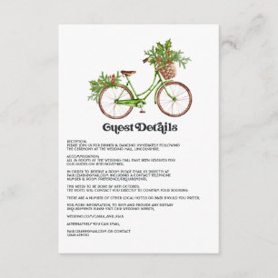Tarjeta De Recepción Detalles de Invitado de Boda en Bicicleta Retro Ho