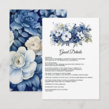Detalles de Invitado de Boda Floral Azul Marino y
