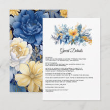 Detalles de Invitado de Boda Floral Azul Polvo y D