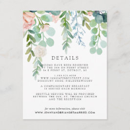 Tarjeta De Recepción Detalles de Invitado de Boda Floral de Verano Sonr