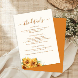 Tarjeta De Recepción Detalles de invitado de boda floral otoño boho