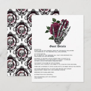 Tarjeta De Recepción Detalles de invitado de boda gótica caprichosa