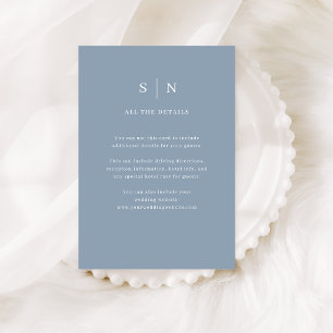 Tarjeta De Recepción Detalles de Invitado de Boda Minimalista y Chic en