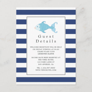 Tarjeta De Recepción Detalles de Invitado de Boda Náutica
