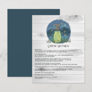 Tarjeta De Recepción Detalles de Invitado de Frasco de Mason Luciérnaga