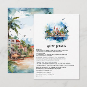 Tarjeta De Recepción Detalles de Invitado de República Dominicana con A