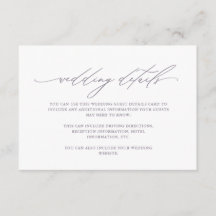 Detalles de invitado del Boda de caligrafía púrpur