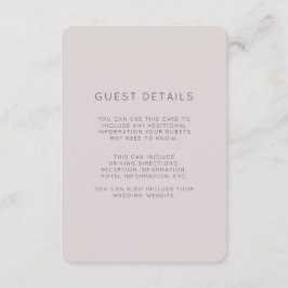 Tarjeta De Recepción Detalles de invitado del Boda de ciruelas modernas