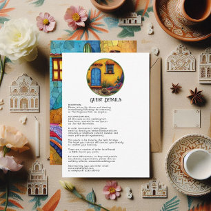 Tarjeta De Recepción Detalles de Invitado para Boda con Fiesta de Acuar