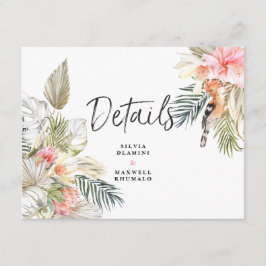 Tarjeta De Recepción Detalles de Invitado para Boda de Safari Africano