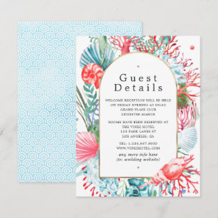 Tarjeta De Recepción Detalles de Invitado para Boda de Verano en la Pla