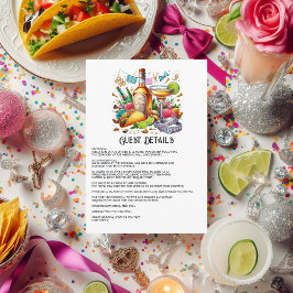 Tarjeta De Recepción Detalles de invitados a la Fiesta Mexicana de Taco