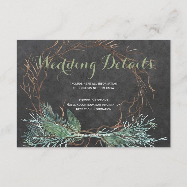 Tarjeta De Recepción Detalles de invitados bodas de flores rústicas mod (Anverso)
