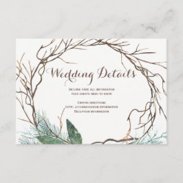 Tarjeta De Recepción Detalles de invitados bodas de flores rústicas mod