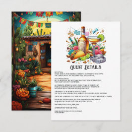 Tarjeta De Recepción Detalles de Invitados de la Fiesta Mexicana Taco &