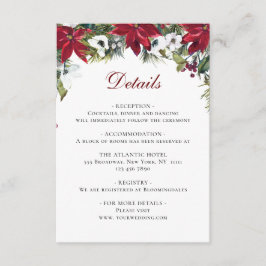 Tarjeta De Recepción Detalles de la acuarela de la elegante poinsettia 