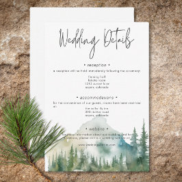 Tarjeta De Recepción Detalles de la acuarela de la escena del lago de m