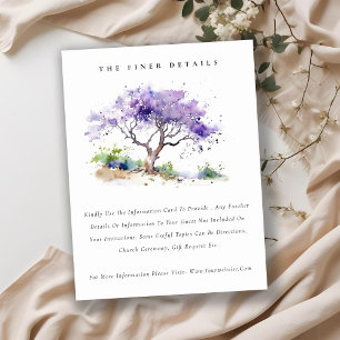Tarjeta De Recepción Detalles de la acuarela de Lilac Jacaranda Tree Bo