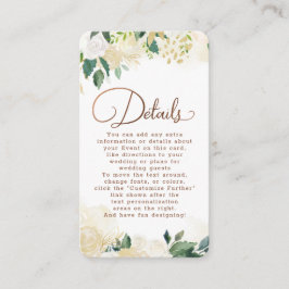 Tarjeta De Recepción Detalles de la boda campestre rústica fresca en un