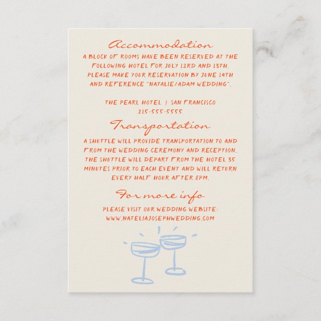 Tarjeta De Recepción Detalles de la boda captados por la mano (Anverso)