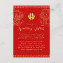 Detalles de la boda china de oro rojo dragón fénix