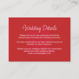 Tarjeta De Recepción Detalles de la boda china doble xi nudo de amor mo