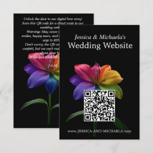 Tarjeta De Recepción 🌈DETALLES de la boda con código QR