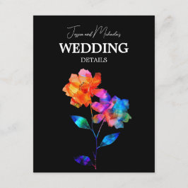 Tarjeta De Recepción 🌈 Detalles de la boda con código QR LGBTQ Pétalos